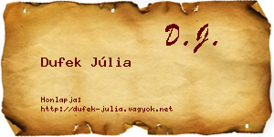 Dufek Júlia névjegykártya