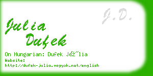 julia dufek business card